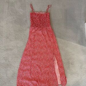 RESA Red Floral Midi Dress